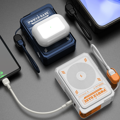 科技風磁吸行動電源！10000mAh 大容量，360 度旋轉支架超狂