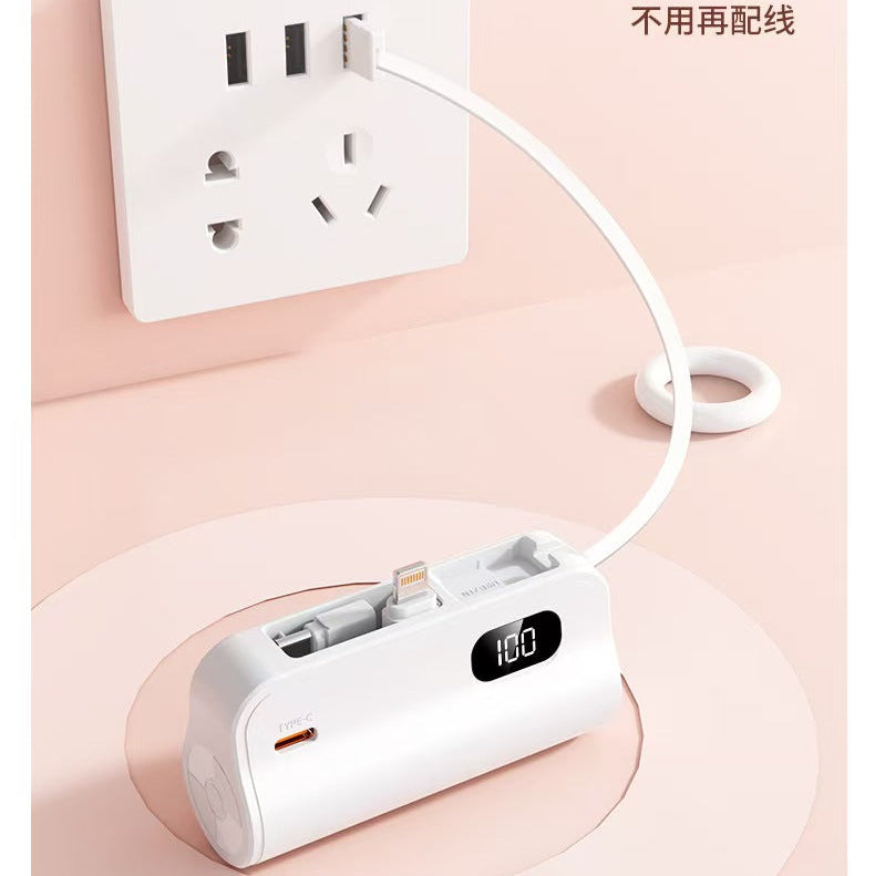 口紅大小膠囊行動電源！多色高顏值，自帶線 + 隱藏支架超方便