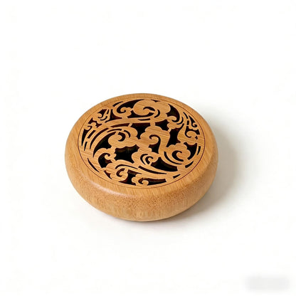 Bamboo and Wood Round Incense Burner