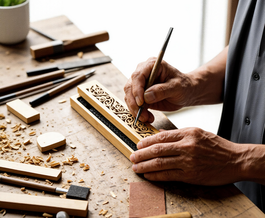 Bamboo and Wood Rectangular Incense Burner